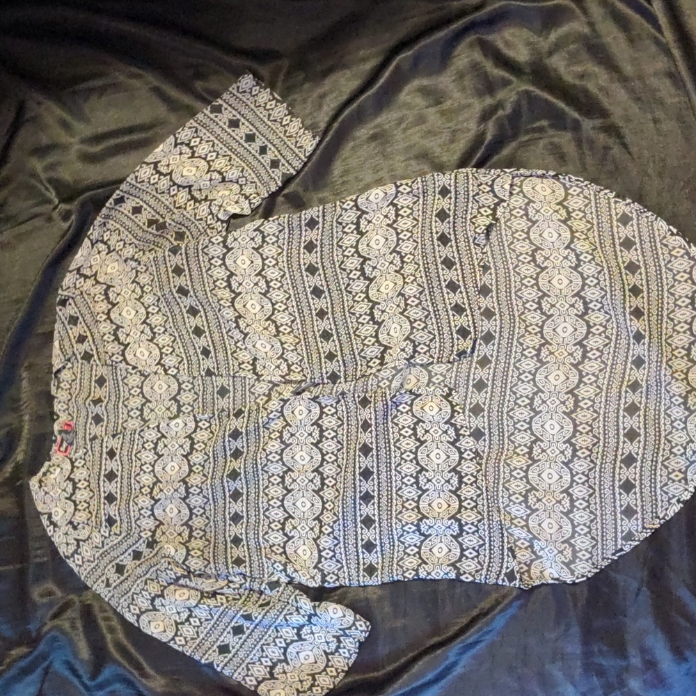 Say What? | Black and White Asymmetrical Cardigan Kimono